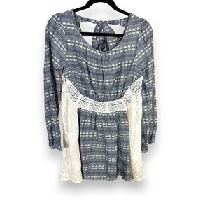 Ryu Boho Lace and Embroidery Long sleeve Mini Dress